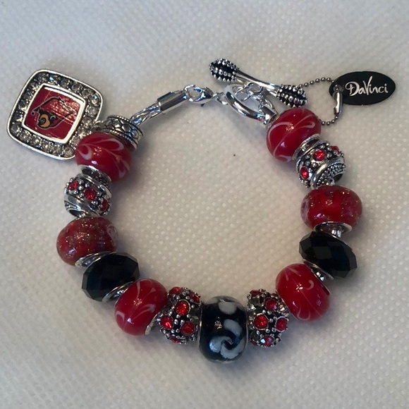 Handcrafted European Style Beaded Bracelet - Silver DaVinci Chain - Picture 2 of 11